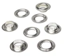 Eyelets 8.5 mm, brass - nickel-plated, 50 pieces
