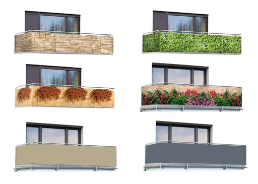 "Balcony privacy screen "Wall Flowers" image"