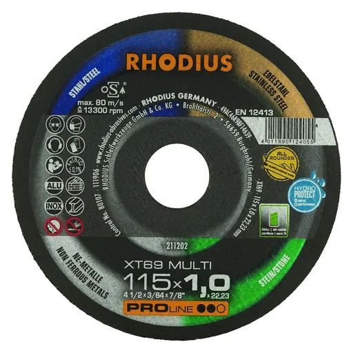 "Cutting disc XT69 Multi for all materials, 115 x 1 x 22.23 mm, 10 pieces image"