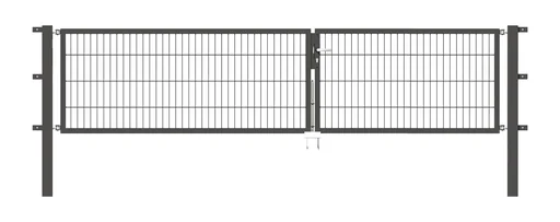 "Flexo double gate with accessories, anthracite, width 350 cm, height 100 cm, PF: 80x80 cm image"