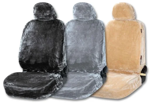 "Car seat cover "Teddy" - faux fur - anthracite image"