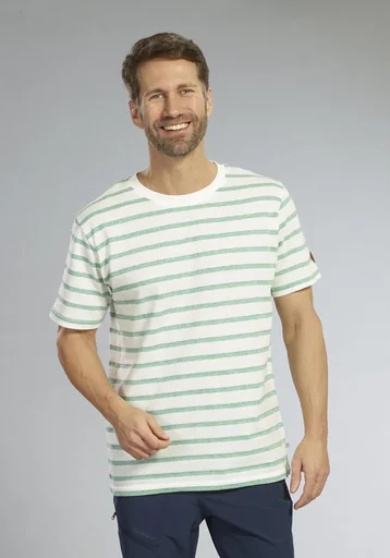 "T-shirt, green-striped, size XL image"
