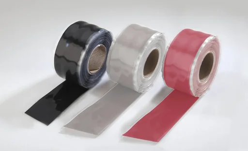"Silicone band, transparent-milky, 25 mm wide, 3 m long image"