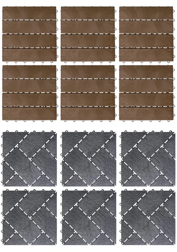 "Garden slabs, slate look, 30 x 30 cm, set of 6 image"