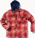 TEXAS hooded shirt, rust-navy, size M