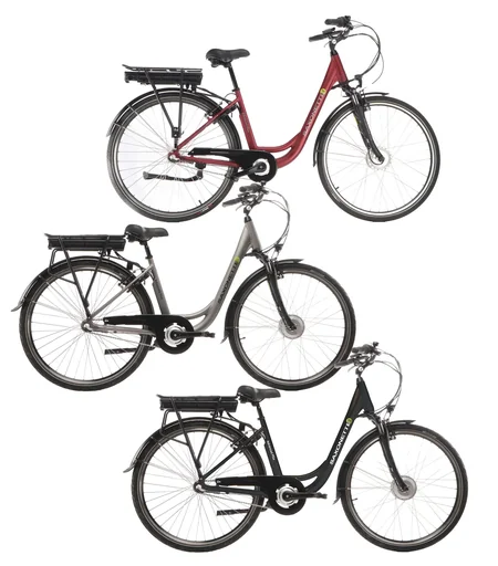 "Unisex City E-Bike 28 inches, frame height 45 cm, 3-speed hub gear, matte silver, Berlin image"
