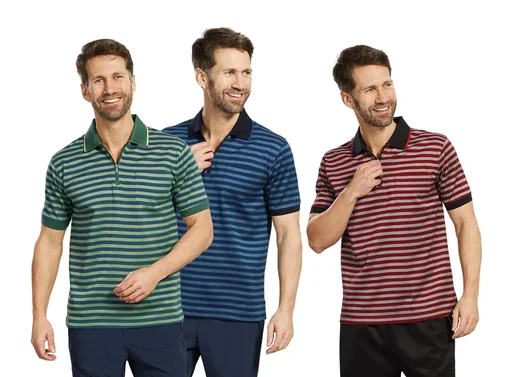 "Polo shirt, color red/black striped, size 2XL image"