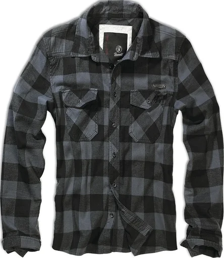 "Checked shirt black/grey, size M image"