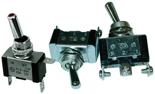 "Metal toggle switch, 12 V/ 20 A, with 2 functions image"