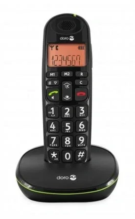 "Analog DECT telephone PhoneEasy 100w black with phone book up to 20 entries image"