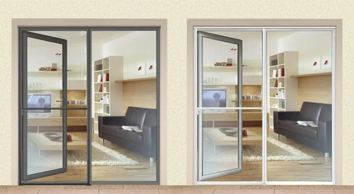 "Insect screen tension frame set Premium sliding door 120 x 240 cm, color white image"
