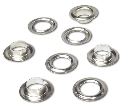 "Eyelets 12.5 mm, brass - nickel-plated 15 pieces image"