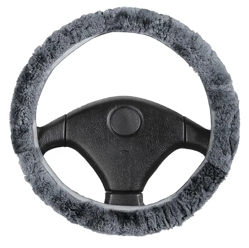 "Steering wheel cover lambskin, anthracite image"
