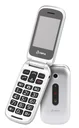 Large button flip phone, silver