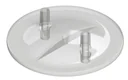 Milking pail lid flat, transparent with 2 nozzles, 13mm ID / 17mm OD