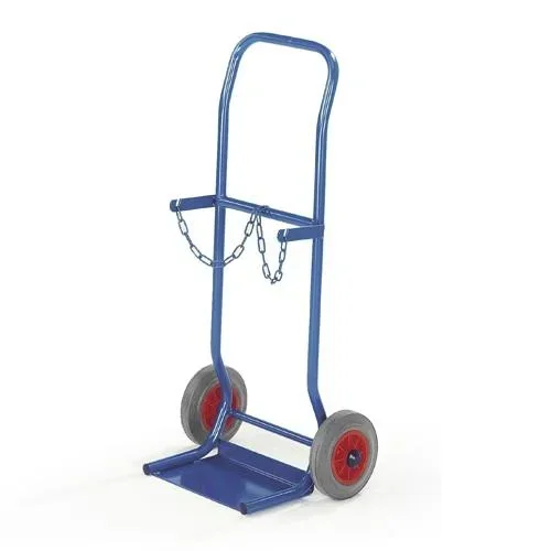 "Steel cylinder trolley with pneumatic tires 200 mm for 2 small cylinders image"