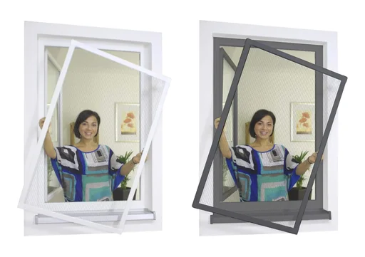 "Premium insect screen frame set for windows 120 x 150 cm, anthracite image"