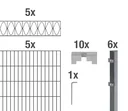Double rod mesh fence sets anthracite with decorative element "Elegance", length: 10 m, height: 160 cm