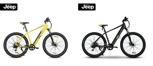 "Unisex Mountain E-Bike, 27.5 inches, frame size 48 cm, 7-speed derailleur, yellow, MHR 7000 image"