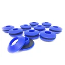 Tarpaulin eyelets, plastic, blue, 10 pieces