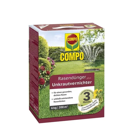 "Lawn fertilizer with weed killer, 6 kg for 200 m² image"