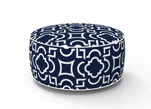 "Inflatable lounge stool in blue/white image"