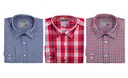 Cotton shirt, long-sleeved, color red/checked, size 39/40