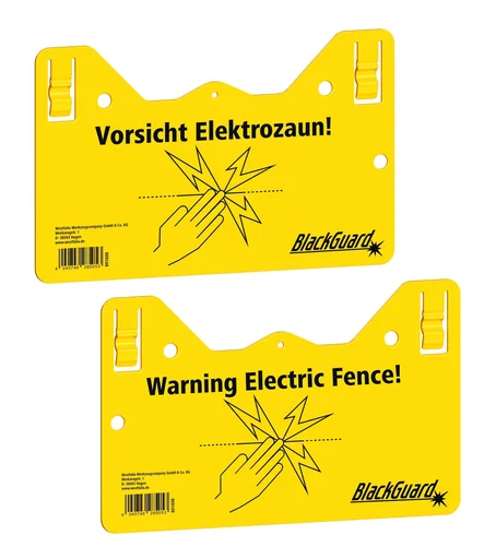 "Warning sign hook - printed in DE/EN on both sides image"