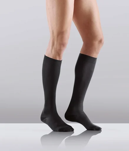 "Travel support stockings, microfiber, pack of 2, size L (41-43), black image"