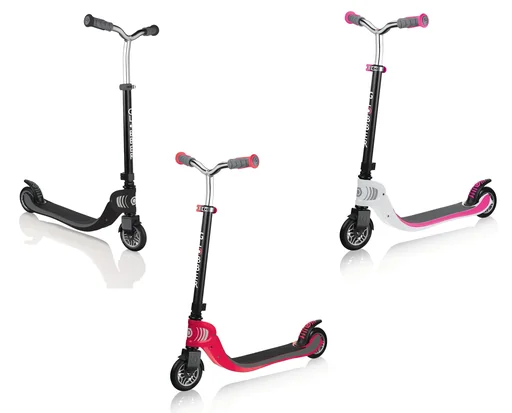 "FLOW FOLDABLE 125 scooter, 125 mm, ABEC 5, height adjustable, folding mechanism, white-neon pink image"