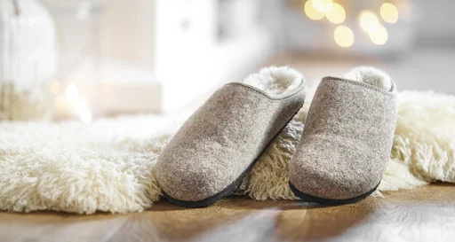 "Lined felt mules, color sand, size 40 image"