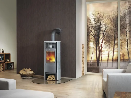 "Fireplace Opera-B Grande (7 kW) meteor-black, continuous burning, automatic image"