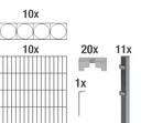 Double rod mesh fence sets anthracite with decorative element "Oslo", length: 20 m, height: 100 cm