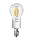 LED STAR FILAMENT drop lamp with 6.5 watts, E14, warm white, clear