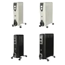 Mobile oil radiator, black, 7 fins