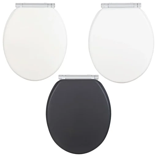 "Toilet seat Morra Anthracite Matt, universal shape, made of solid MDF image"