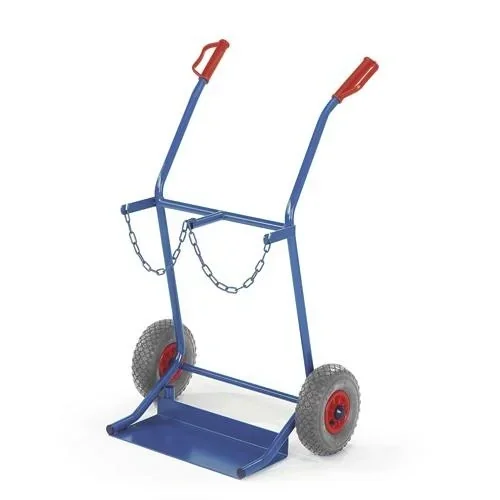 "Steel cylinder trolley with pneumatic tires 260 mm for 2 large cylinders image"