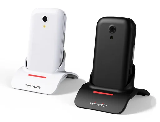 "Senior mobile phone with voice output and SOS button, black image"