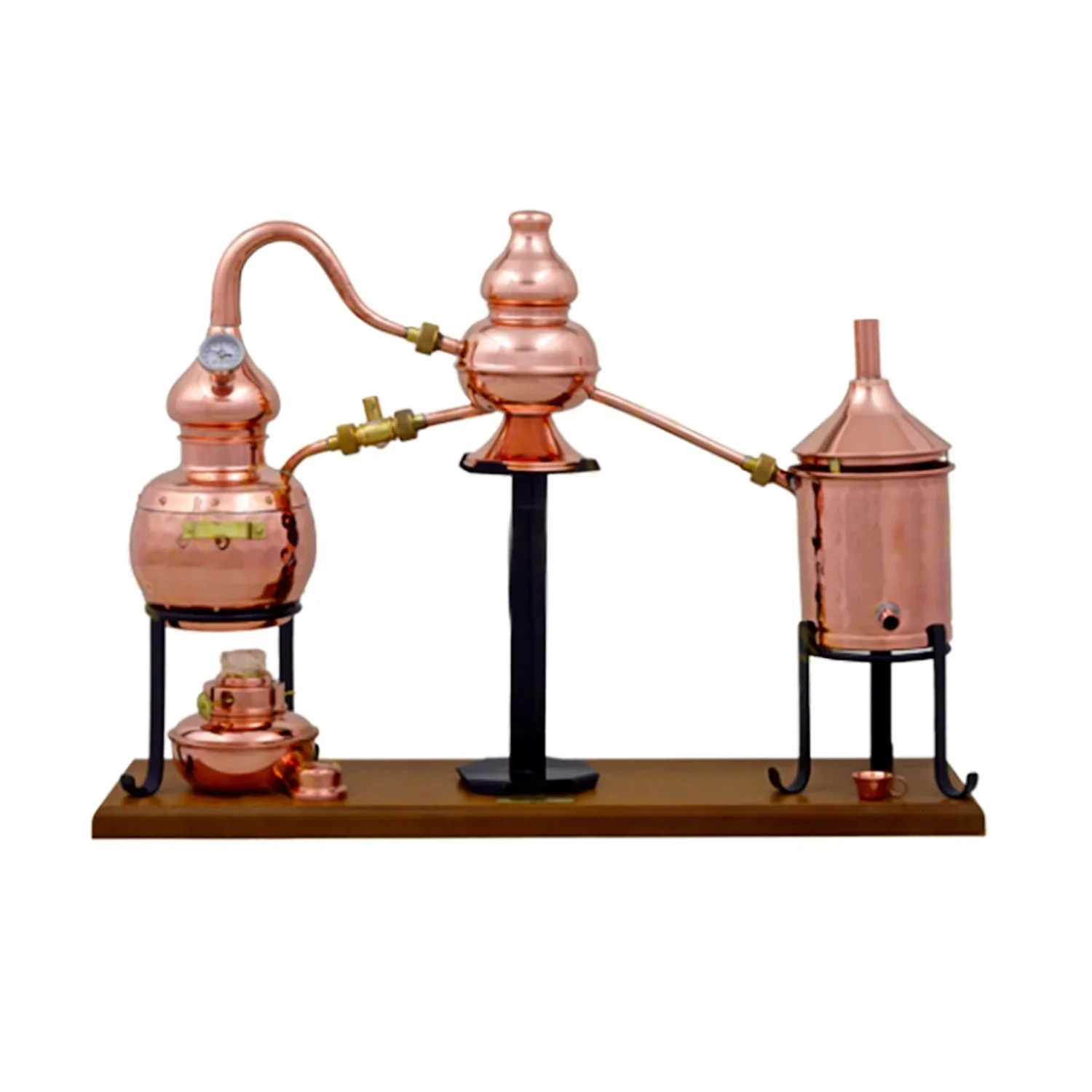 "Alambiek, Distilleerketel, Distillatie apparaat - Alembic Charentais Premium, met spiritusbrander en thermometer, 0,7L image"