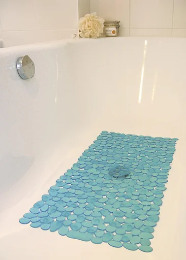 "Bathtub insert, anti-slip mat, stone look, transparent image"