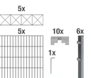 Double rod mesh fence sets anthracite with decorative element "Nexus", length: 10 m, height: 120 cm