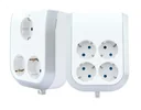 4-way socket extension in elegant design with child protection