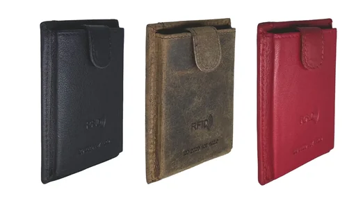 "Credit card wallet "Push & Pull", red image"