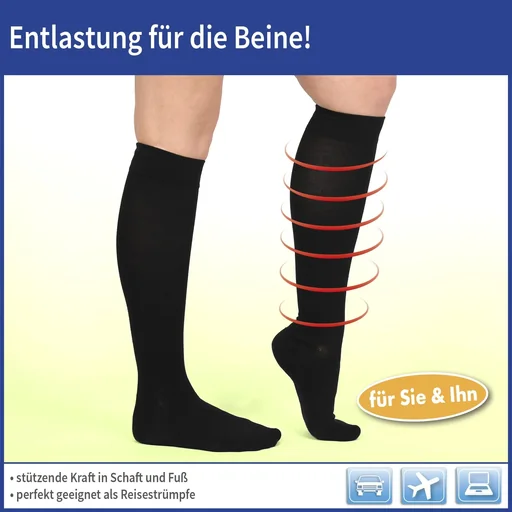 "Energy LYCRA support knee socks, black, size 43 - 46, 1 pair image"