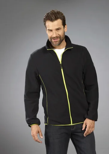 "Lightweight fleece jacket, black/lime, size M image"