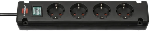 "Power strip with 90° arrangement, 4-way in black image"