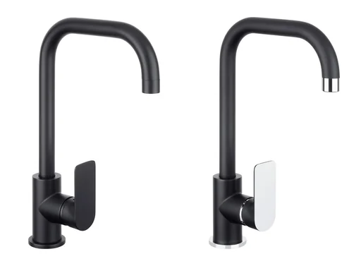 "NOIR ROUND single-lever sink mixer, black image"