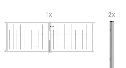 "Double gate set Madrid including posts 3 x 0.8 m hot-dip galvanized image"