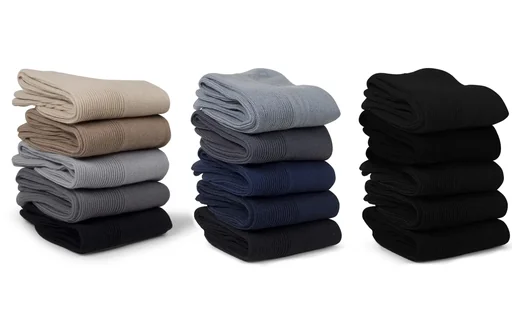 "Comfortable socks, black assorted, size 39 - 42, 5 pairs image"