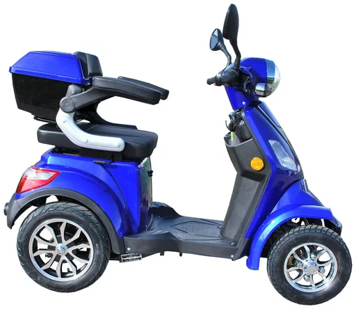 "E-Scooter 4 wheels blue - 20 Ah Li-Ion battery - 25 km/h - Senior mobility image"